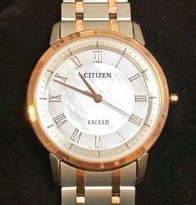 Citizen AR400471D Exceed Dress Watch White Mother of Pearl Silver Limited