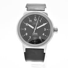ORIS 7534 Big Crown Automatic Black Dial Vintage Men's Watch Rubber Date