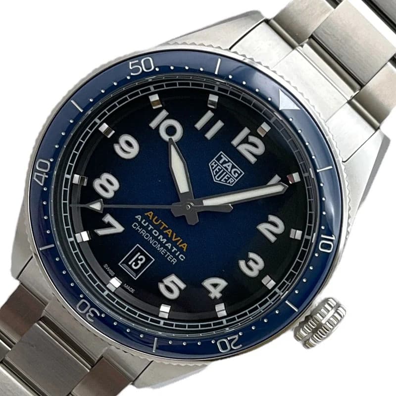 TAG HEUER Autavia Calibre 5 WBE5116.EB0173 Navy Stainless Steel #OK1416