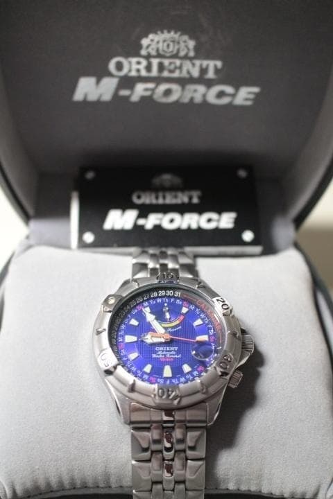 ORIENT M Force EX01C0CA Automatic Watch Blue Dial Power Reserve