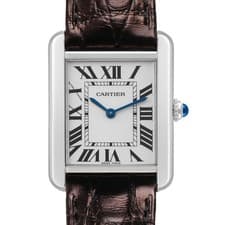 Cartier Tank Solo Silver Roman Dial Steel Ladies Watch W5200005