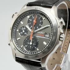 SEIKO Chronograph 7T52 6A00 Stainless Steel Gray Vintage Authentic From Japan