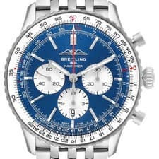 Breitling Navitimer 01 Steel Blue Dial Mens Watch AB0137 Box Card