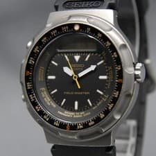 [Near MINT] Vintage SEIKO Field Master H558-5020 42mm Alarm Chrono QZ Mens Watch