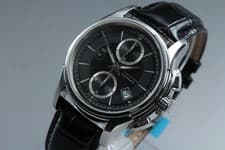 [w/Box] HAMILTON Jazzmaster H326160 Black Automatic Chronograph Date Men's Watch