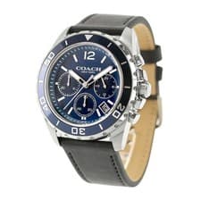 Coach Kent Men’s Watch 14602666 Blue Dial Leather Strap Quartz