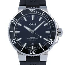 Oris Aquis Date 733.7730.4134 Black Dial 43.5Mm SS Rubber Band Automatic