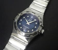 OMEGA Constellation Cindy Crawford 1563.85 Quartz Blue Dial Diamond Womens Watch