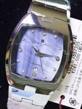 Luxury Tungsten Quartz Watch Blue Shell Dial 4 Natural Diamonds Sapphire #QY267O