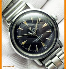 Vintage 40's Rolex Oyster Perpetual Chronometer Bubbleback Black Dial w/Bracelet