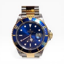 Rolex Submariner 40 mm Blue Dial Steel 18K Yellow Gold Watch 16613 V Series 2009