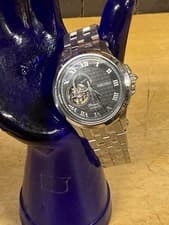 Seiko Premier Open Heart Grey Dial Automatic Stainless Steel Watch 24 Jewel