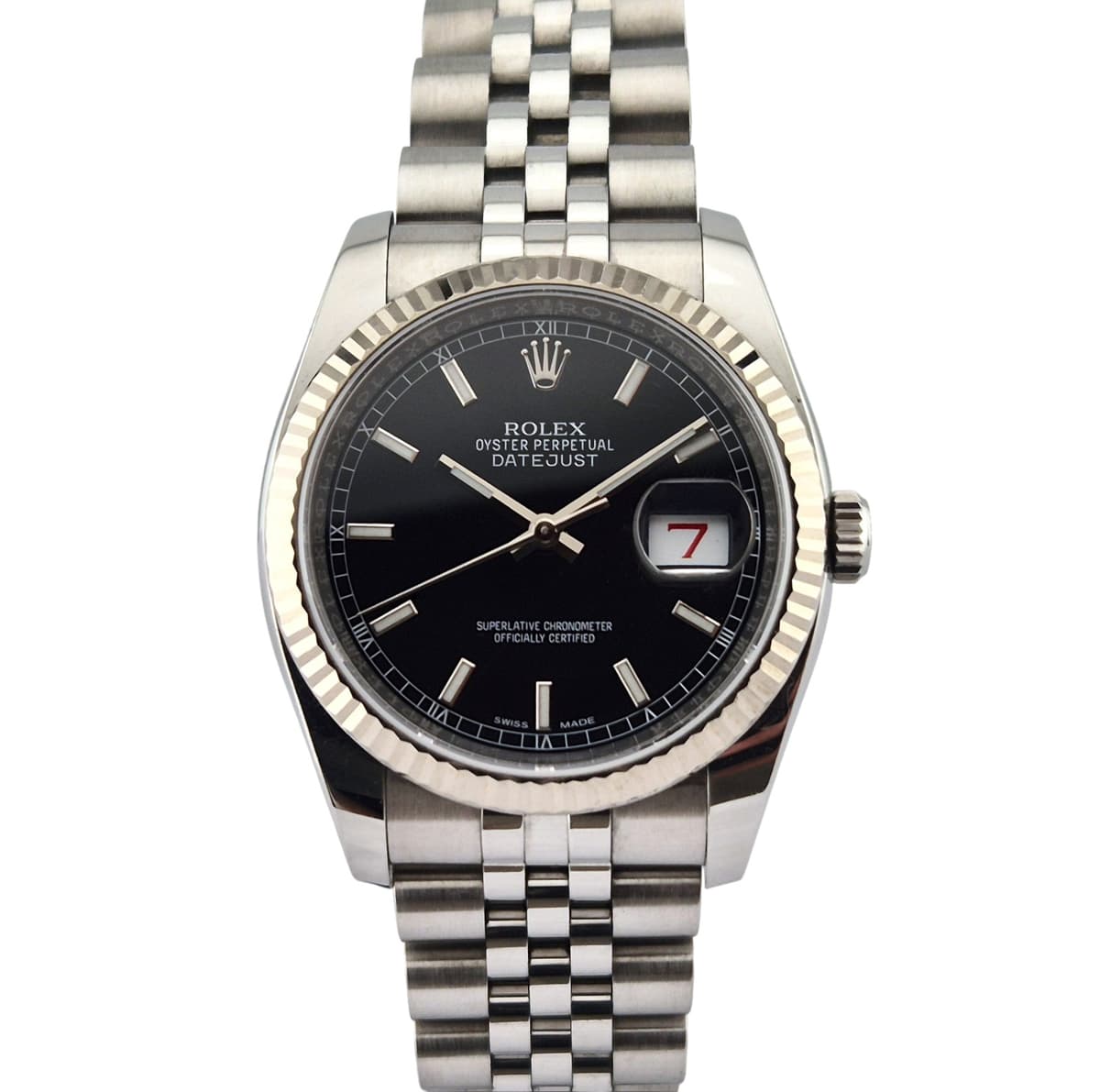 Rolex 116234 Datejust 36 Black Dial On Jubilee 36mm ~2013