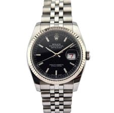 Rolex 116234 Datejust 36 Black Dial On Jubilee 36mm ~2013