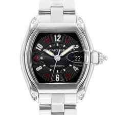 Cartier Roadster W62002V3 2510 38mm Black Arabic Steel Automatic Mens Watch 2002
