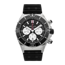 Breitling Super Chronomat B01 Steel Auto 44mm Black Dial Rubber AB0136251B1S1