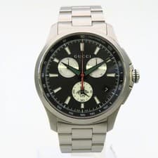 Used Gucci watch Timeless Chronograph 126.2 Stainless Steel Black Bee Men's