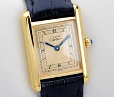 Cartier Watch Must Tank Gold Dial Roman Index SM 21mm Women Quartz