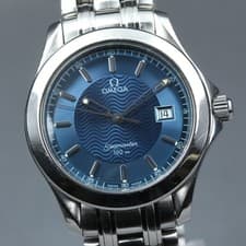 [Near Mint] OMEGA Seamaster 120m 2511.81 Blue Wave Dial Quartz Men's Watch JAPAN