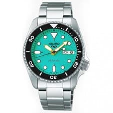 Seiko 5 Sports SKX Mid-Size SRPK33K1 Automatic Watch Green Dial Gray Steel