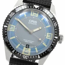 ORIS WATCH 7707 DIVERS SIXTY-FIVE DATE AUTOMATIC BLUE/GRAY STAINLESS STEEL MEN'S