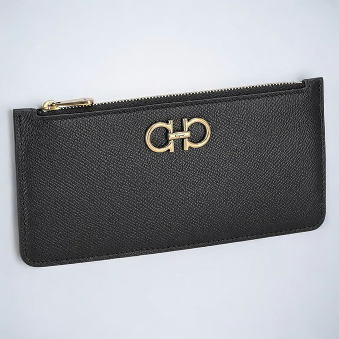 Ferragamo Men's Wallet Calf Leather Black New From Japan