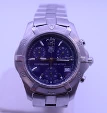 TAG HEUER CN1112 Chronograph Blue Dial Quartz Men's Date 39mm Steel 200M Watch