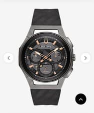Bulova CURV Quartz Chronograph Gray Dial Mens Watch New in Box Retail $1050