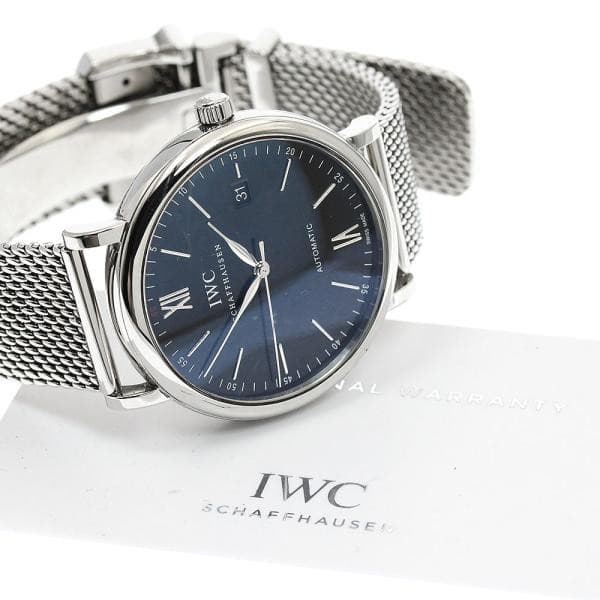 IWC PORTOFINO IW356506 40mm SS Black Dial Automatic Date Watch #C444