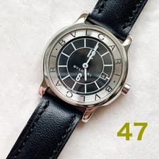 BVLGARI Solotempo Quartz Watch ST29S Dark Navy Dial Black