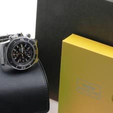 BREITLING SUPER OCEAN A13341 44mm SS Black Dial Automatic Chronograph Date #C325