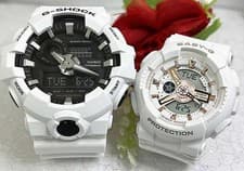 Casio G-Shock GA-700-7AJF & Baby-G BA-110RG-7AJF Pair Watches White Used