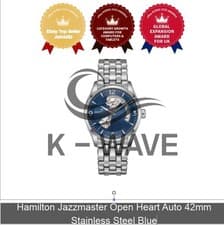 Hamilton Jazzmaster Open Heart Auto 42mm Stainless Steel Blue