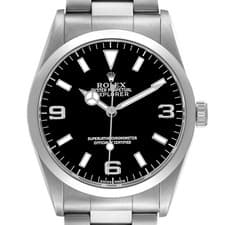 Rolex Explorer I 36 Steel Black Dial Mens Watch 14270