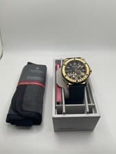 Bulova Men's Marine Star Black and Gold-Tone Silicone Strap Watch | 45mm | 98A27