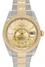 Rolex Sky-Dweller 18k YG/Steel 42mm Champagne Dial Watch +Papers '22 326933