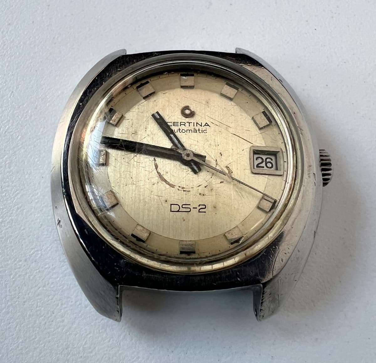 Certina DS-2 Automatic Watch Vintage Mens 25-651 Gray Dial 26 Jewels Turtle