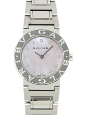 BVLGARI Bvlgari Bvlgari 12P Diamond Quartz Watch BB26SS Pink Shell Dial
