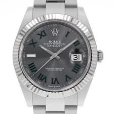 ROLEX Datejust 41 126334 slate (Grey) Green Roma 3-row Oyster Bracelet Rando...