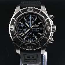 Breitling Superocean Chronograph A13341 Black/Blue Dial Steel Bracelet & Strap