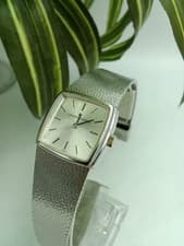 Universal Geneve Manual Winding Square Silver Watch with Metal Used Band