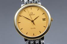 Near MINT OMEGA De Ville 396.2432 Cal.1532 Gold Quartz 32mm Men's Watch 1995