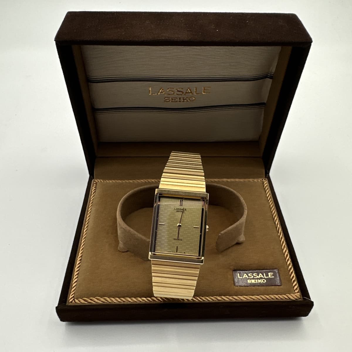 Seiko Lassale 8420 1290 Ultra Thin Watch 1980s Gold Plate New w Box Working