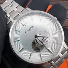 Bulova Clipper Automatic Mens Watch 96A238 Stainless Steel Silver