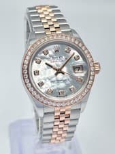 Rolex Datejust 28mm 279381RBR MOP Dial Factory Diamond Bezel Everose Jubilee