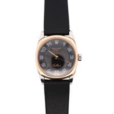 Vintage Rolex Cellini Danaos 18K Rose Gold Black Dial Ladies Quartz Watch