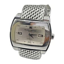 Baume & Mercier Hampton City on Steel Bracelet with Silver Dial 8340-POWG16A