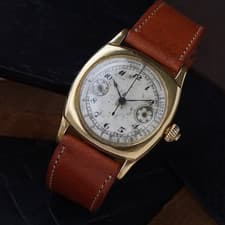 Movado 1920s Single Button Chronograph Pulsation 18k Yellow Gold Manual