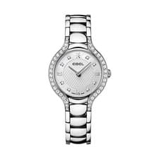 Ebel Beluga Woman's Stainless MOP Dial Diamond Bezel Watch 1216465