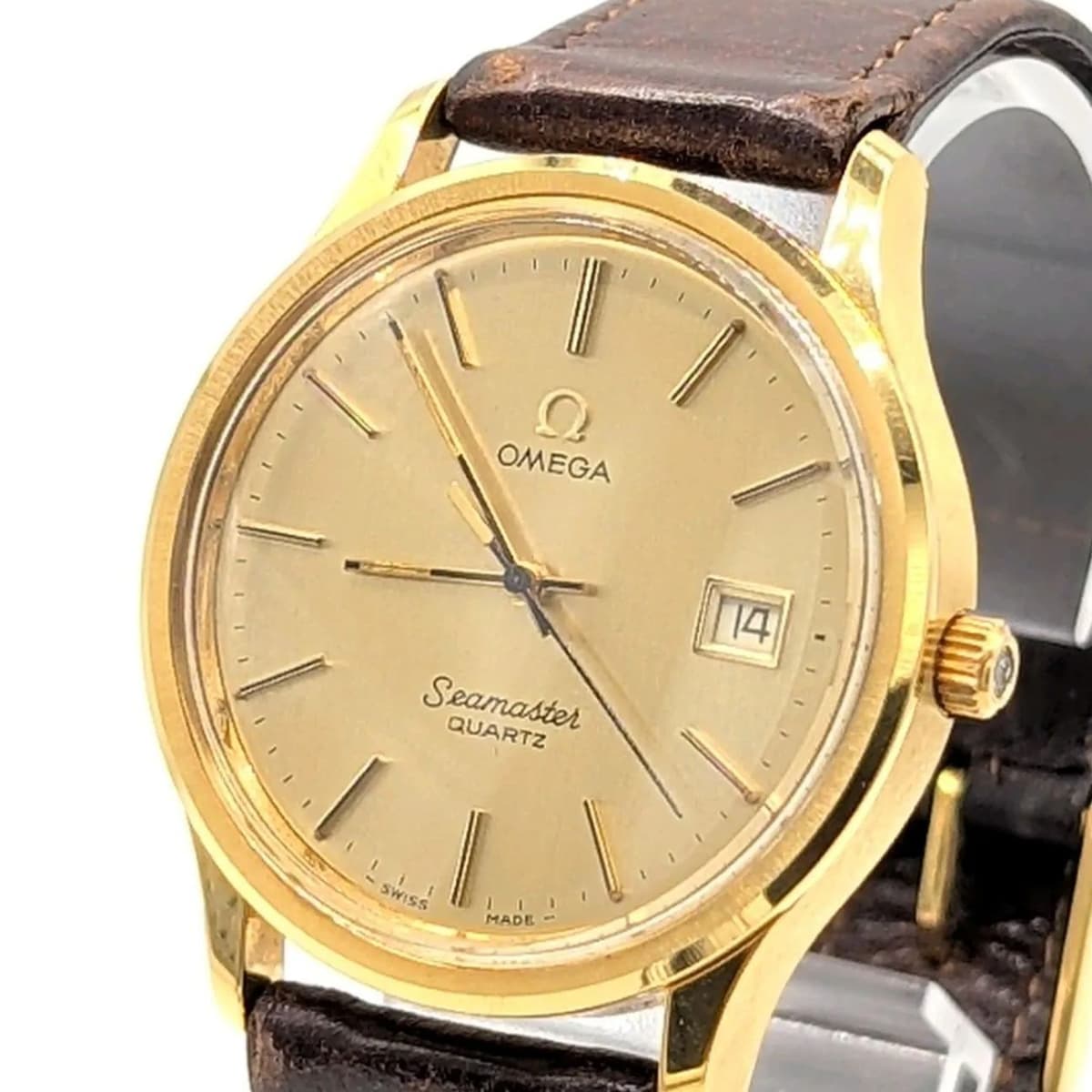 OMEGA Seamaster Watch Quartz Ladies Square Gold Combi Y2K 00S Vintage Working